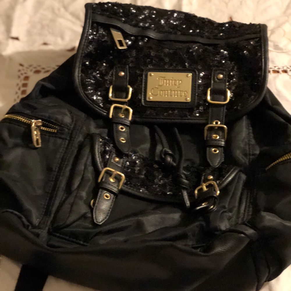 Juicy Couture black sequin backpack